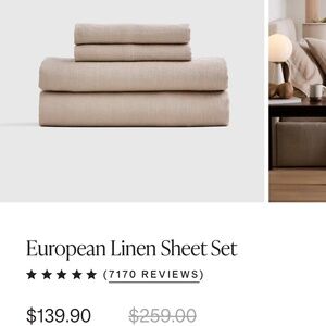 QUINCE European Linen Sheet Set Full Toffee 6824